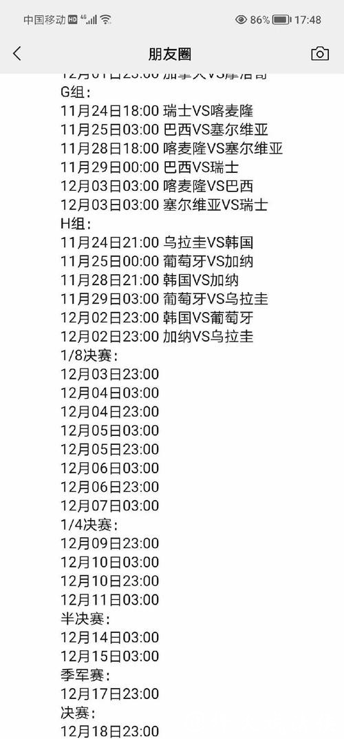 全面解析世界杯赛程安排详情